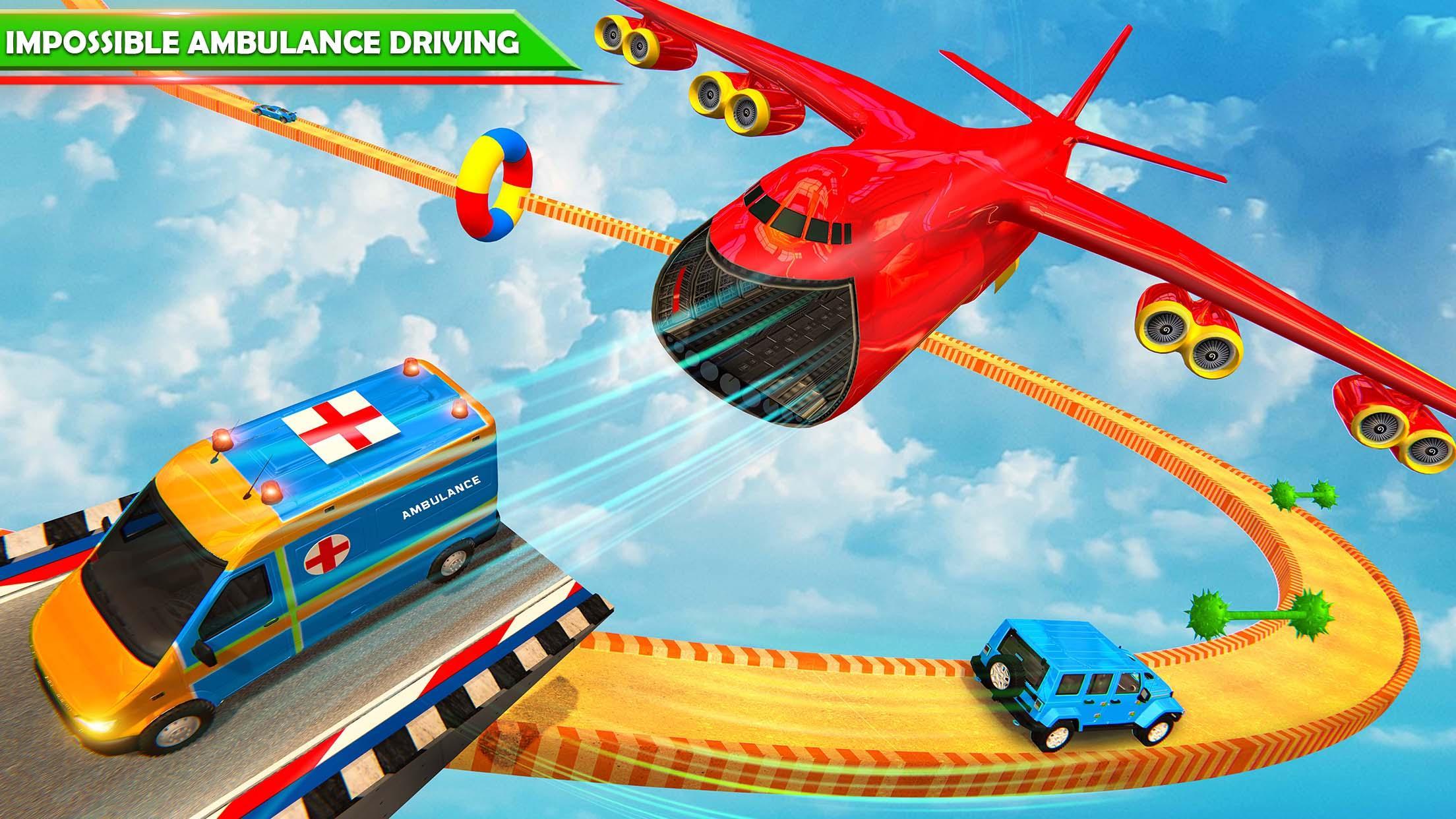 Mega Ramp Ambulance Car Stunts Game