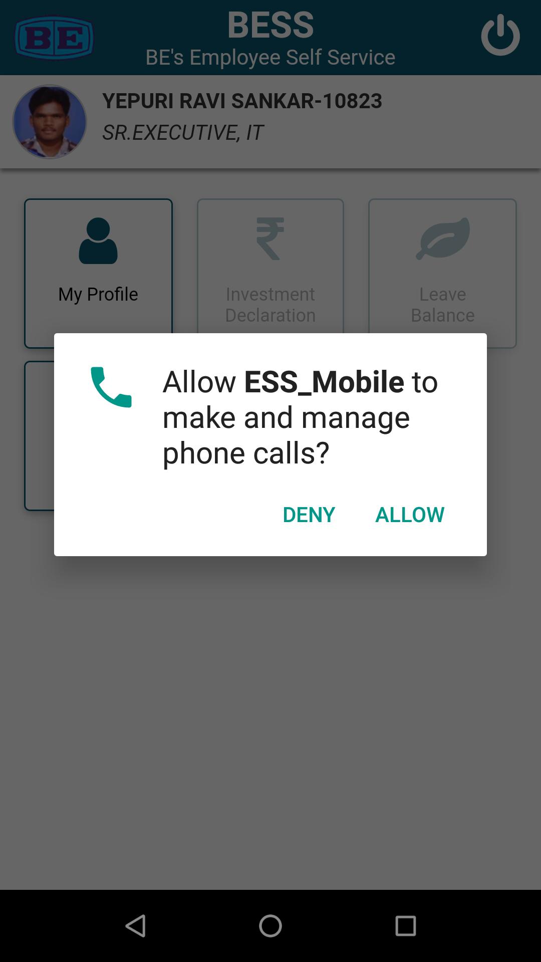 Biological E Employee Self Service  - BESS