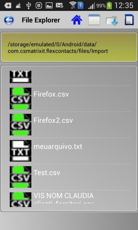 Import contacts  CSV TXT XLS