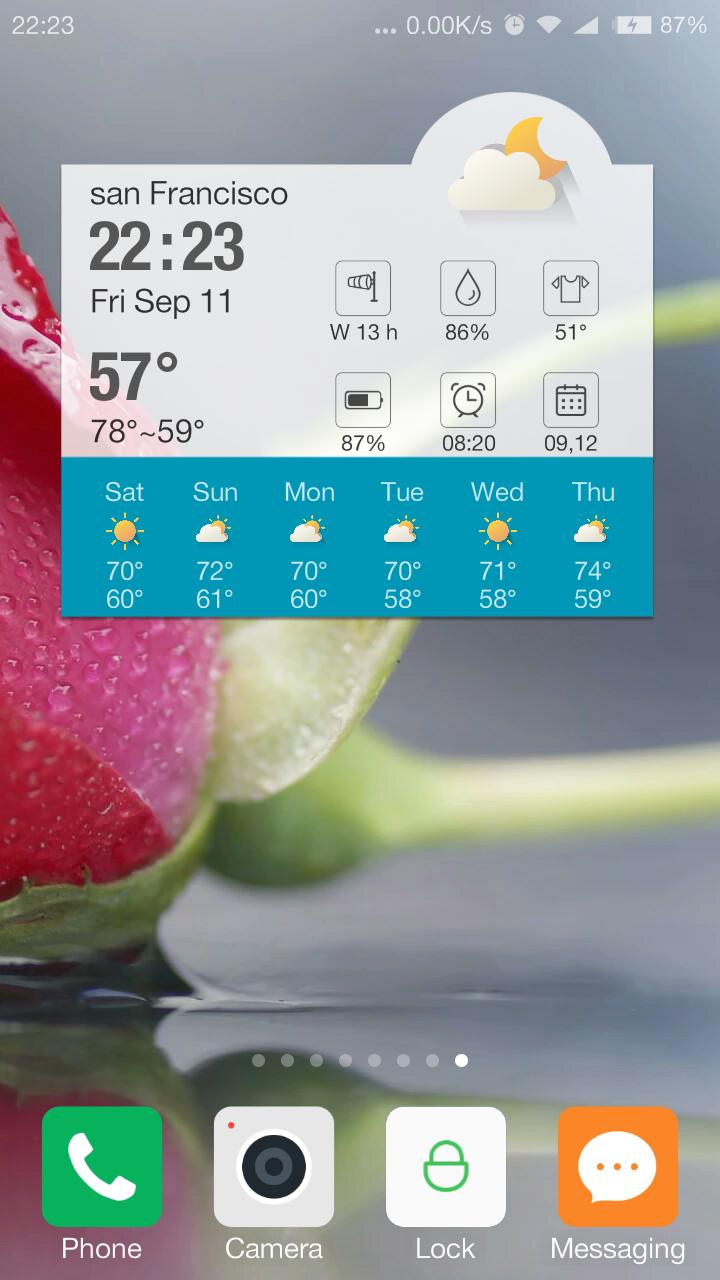 Calendar alarm clock weather