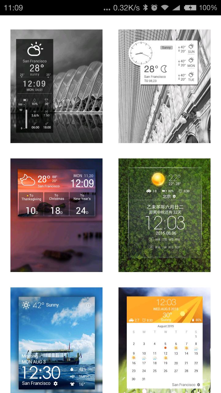tablet weather battery widget