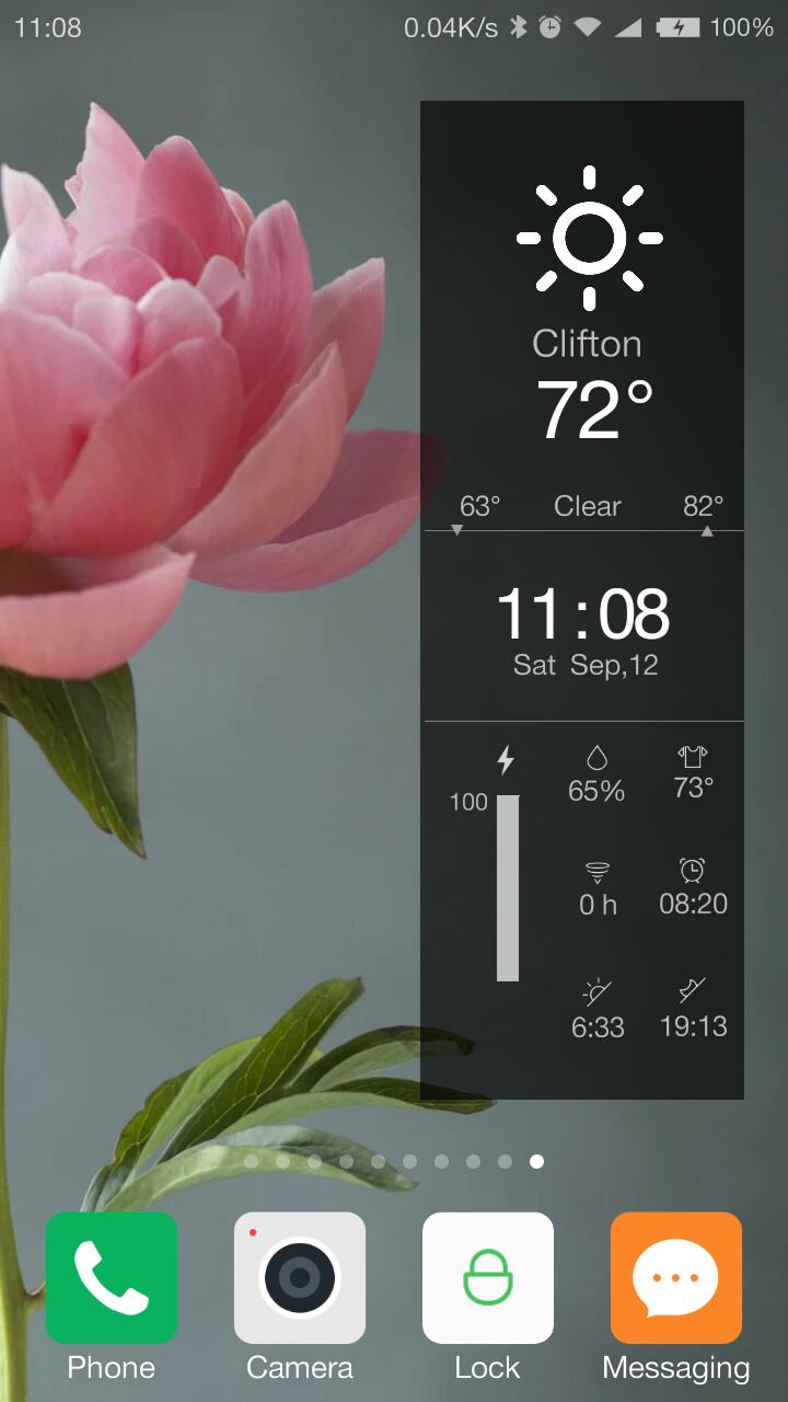 tablet weather battery widget