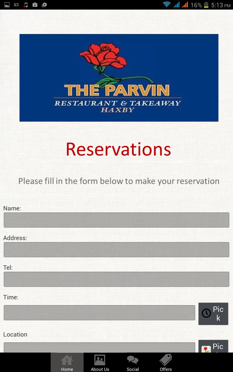 The Parvin Restaurant Takeaway