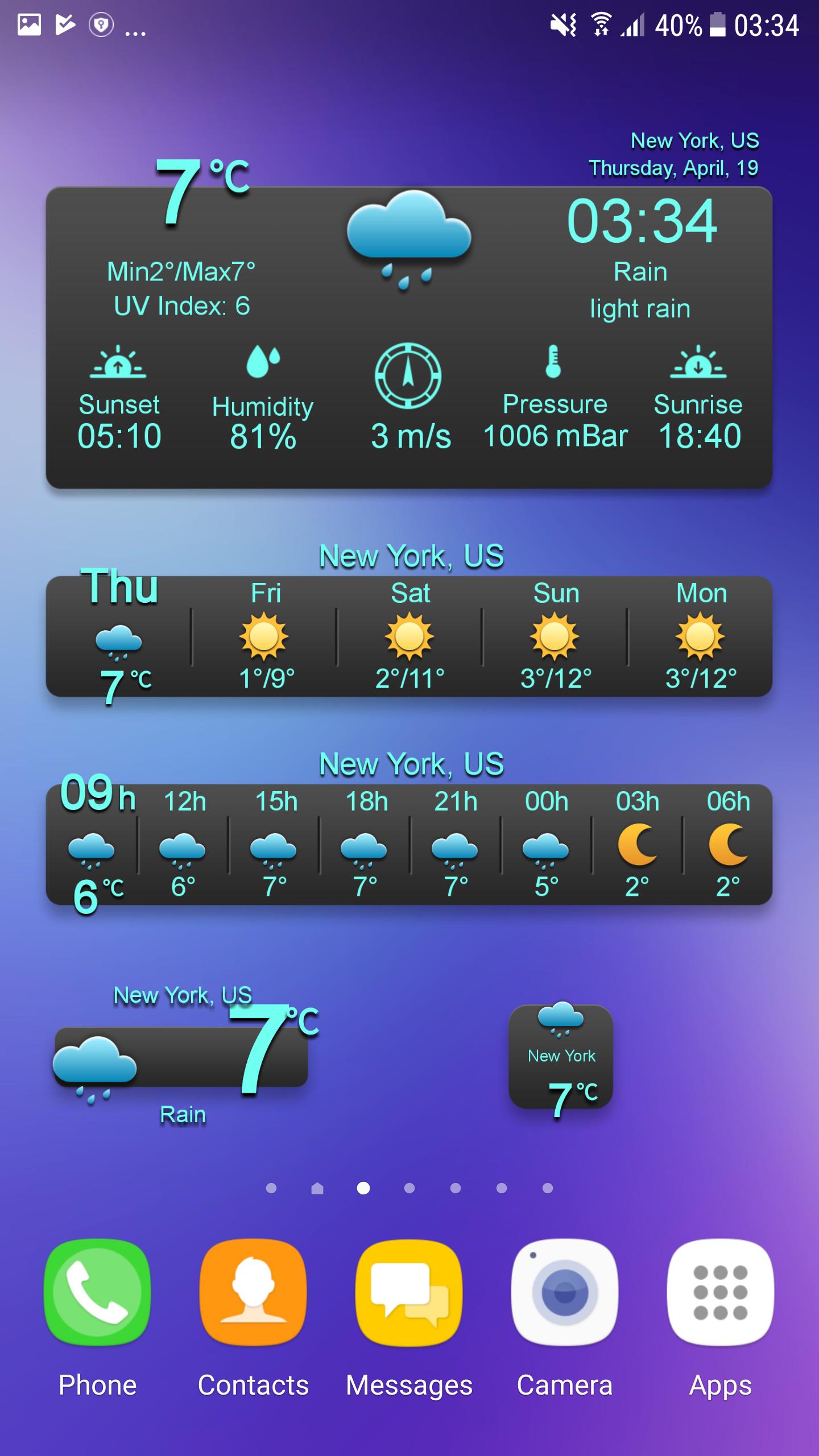 Weather Widget with Clock