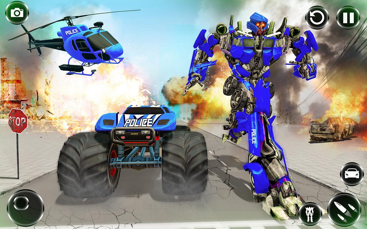Police Monster Robot Truck Transformation