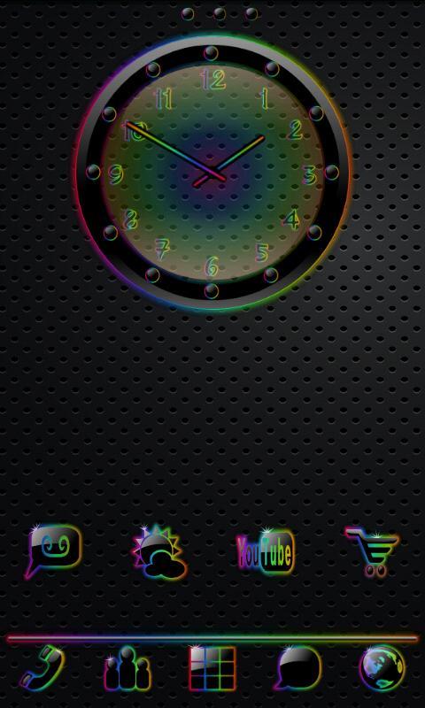 Sleek Ebony Rain Clock Widget