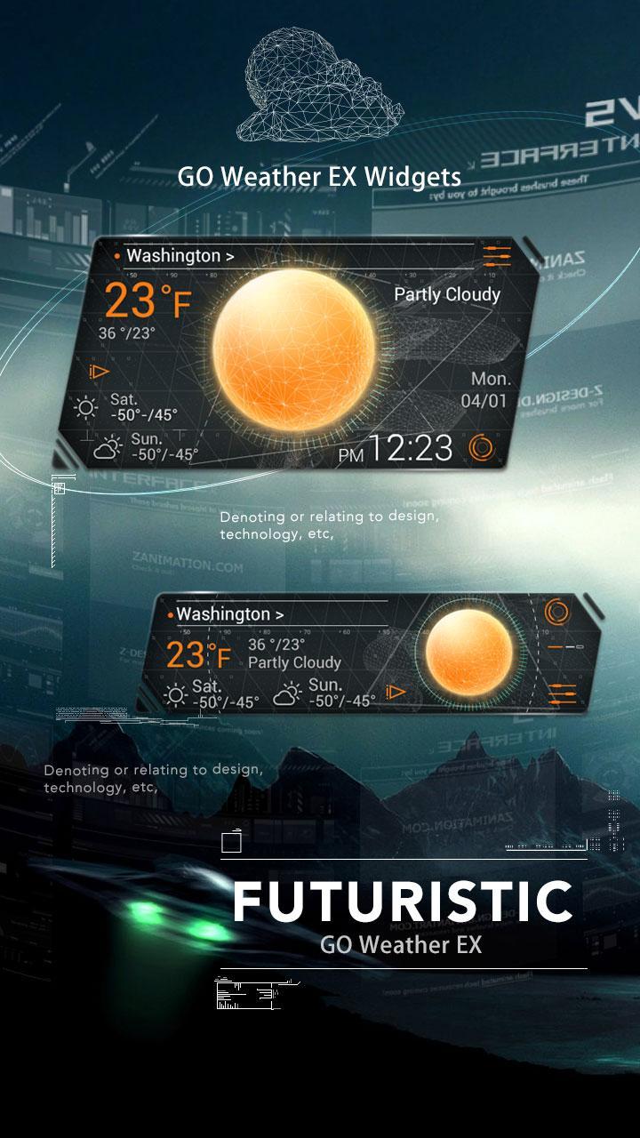 Futuristic Theme GO Weather EX