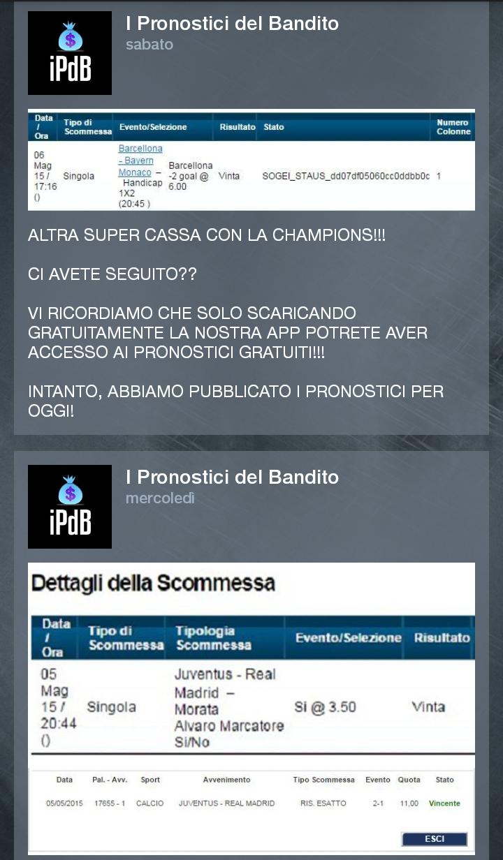 I Pronostici del Bandito