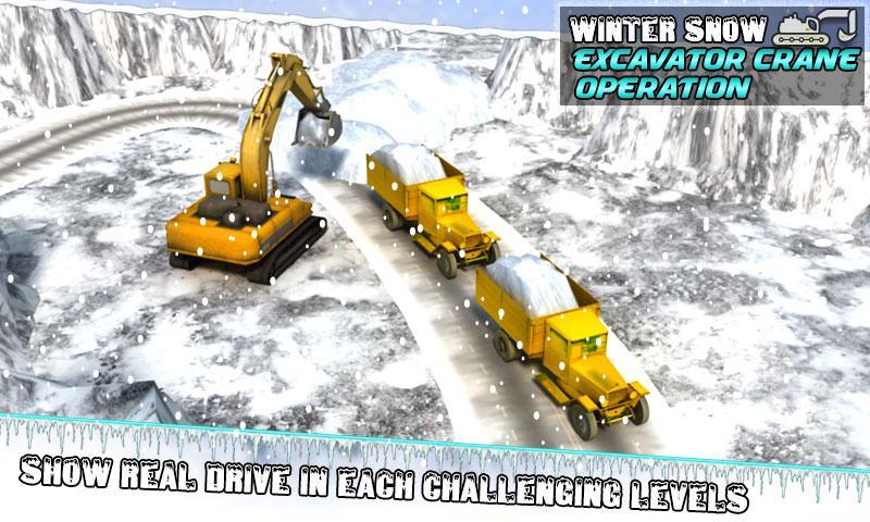 Winter Snow Excavator Crane Op