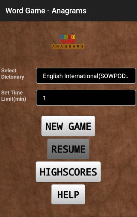 Word Game - Anagrams