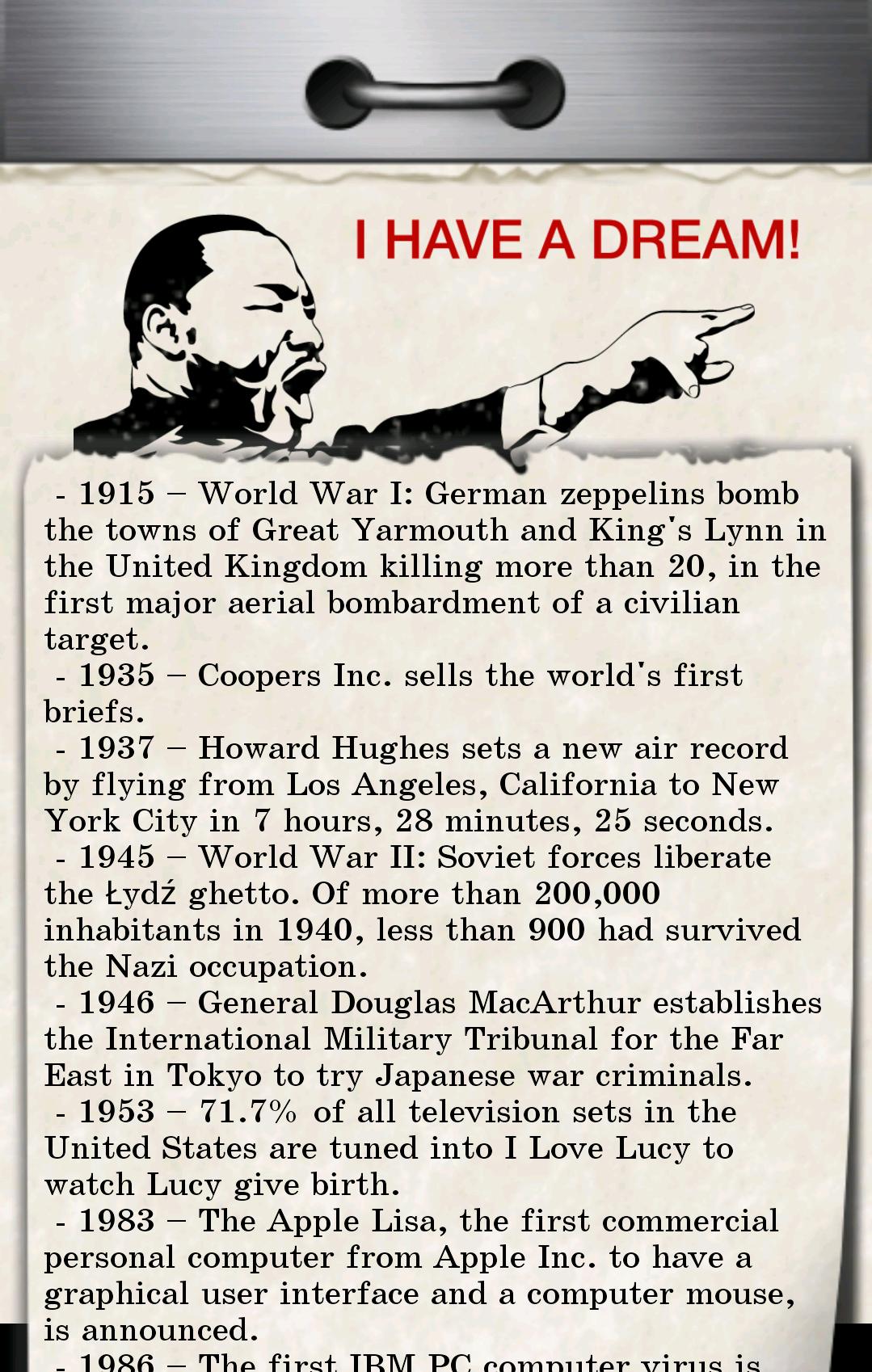 American tear-off calendar