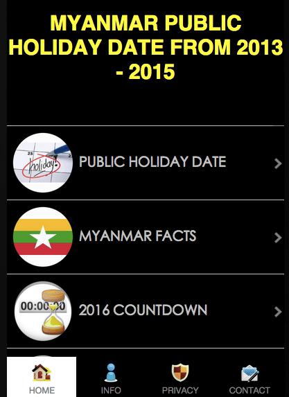 Myanmar Public Holiday 2015