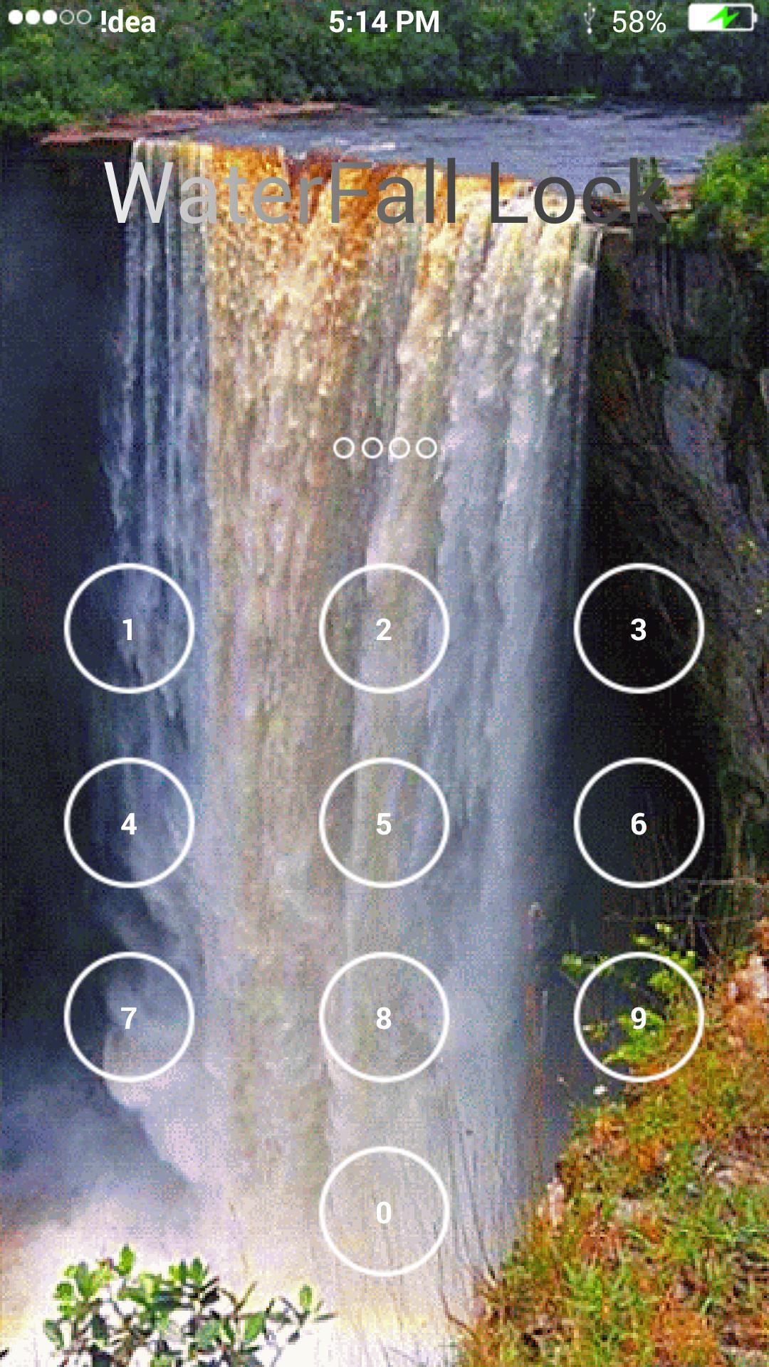 Waterfall Keypad lock Screen