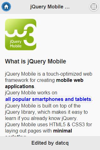 jQuery Mobile Recipe