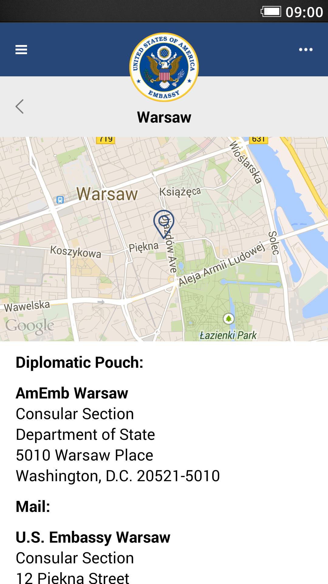US Embassy Poland Mobile