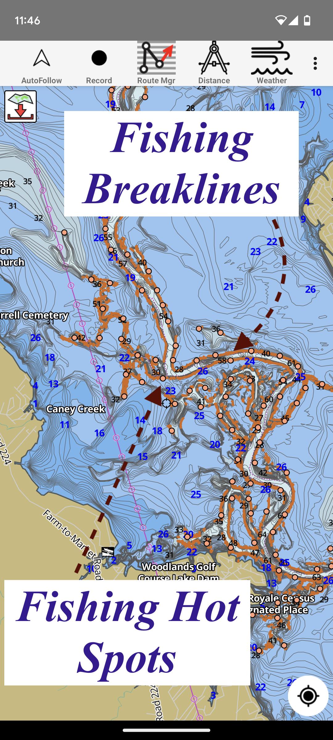Fishing Points-Lake Depth Maps