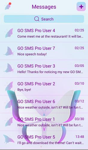 GO SMS Butterflies Theme
