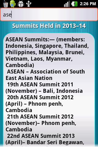 Summits Held in 2013-2014