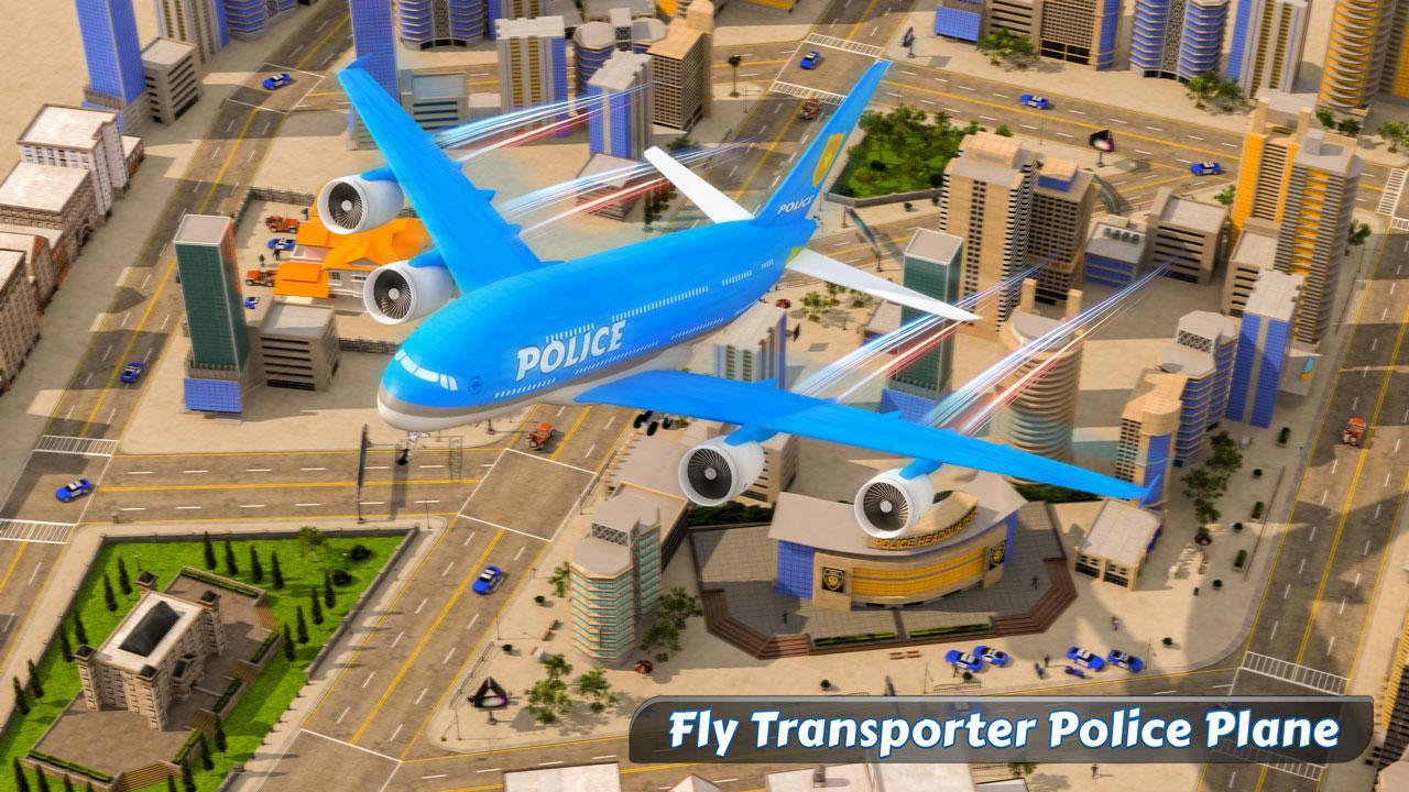 US Police Car Plane Transporter Police Plane Games