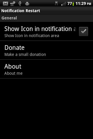 Notification Restart