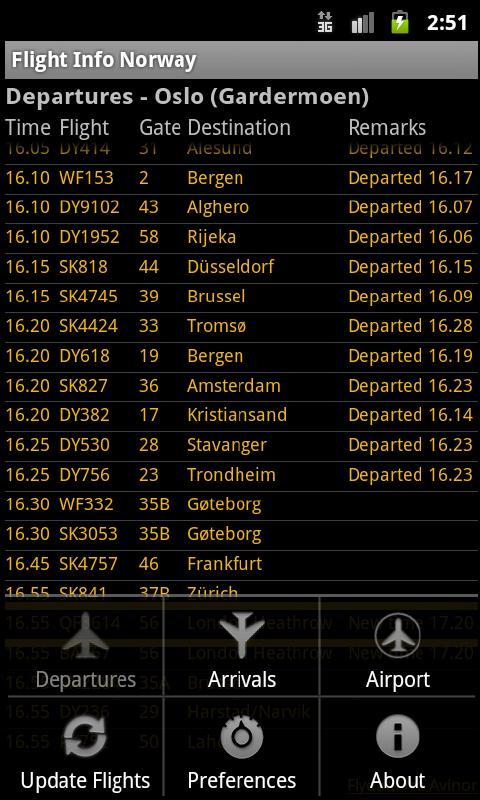Flight Info Norway