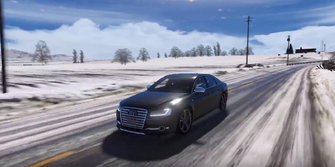 S8 Driving Audi Winter 3D