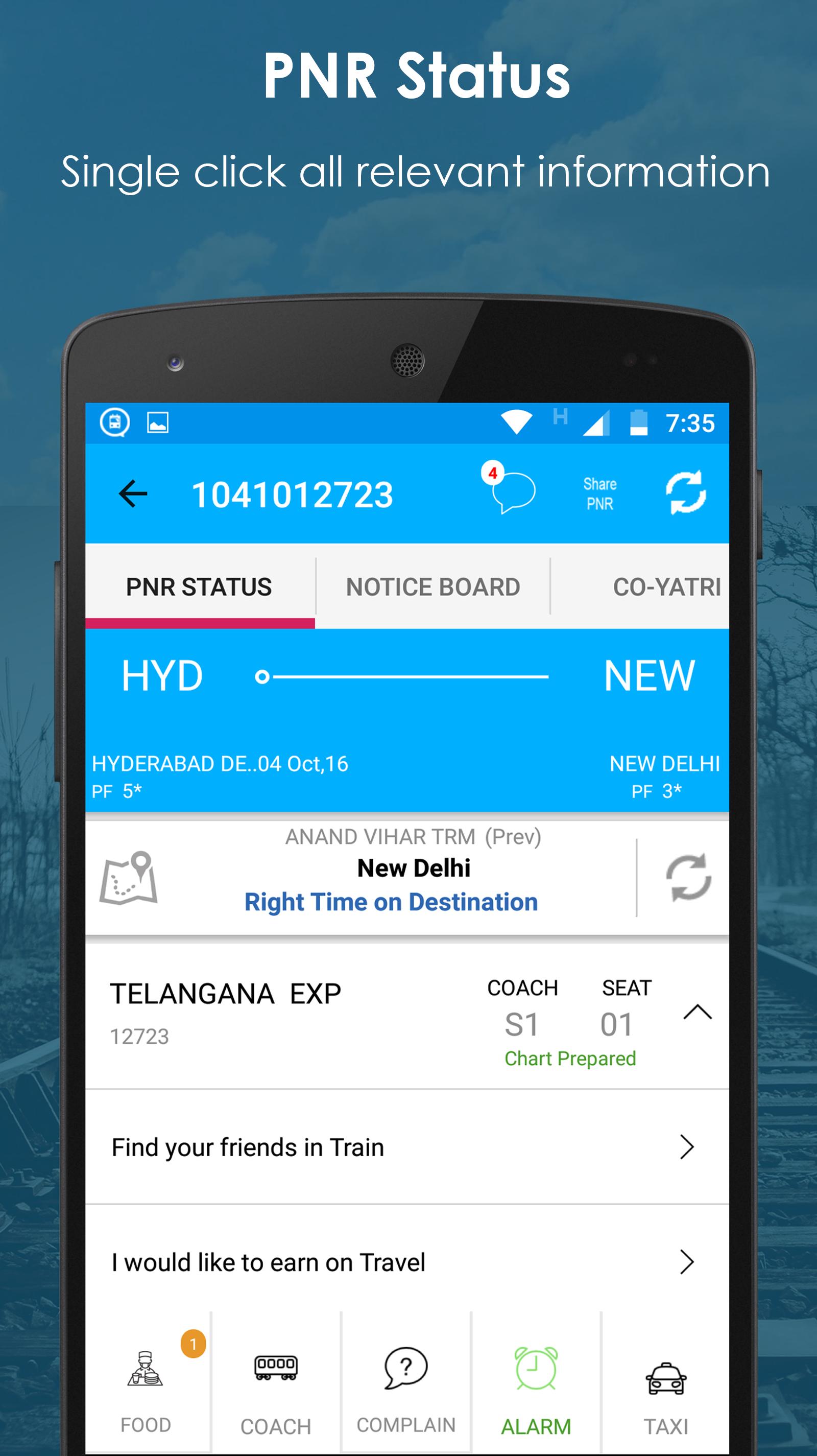 Rail Chat in Running Train, Meet Friends, PNR