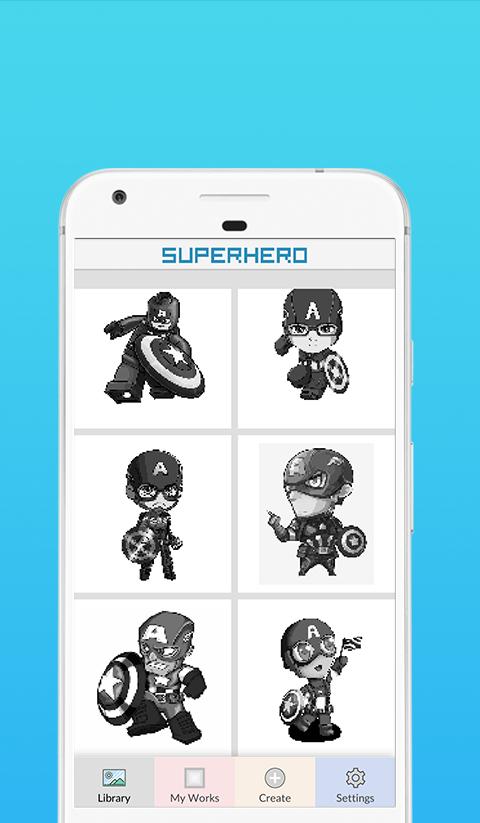 Superhero Coloring By Number - Pixel Art