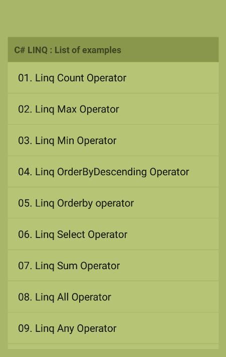 Tutorials For C# LINQ
