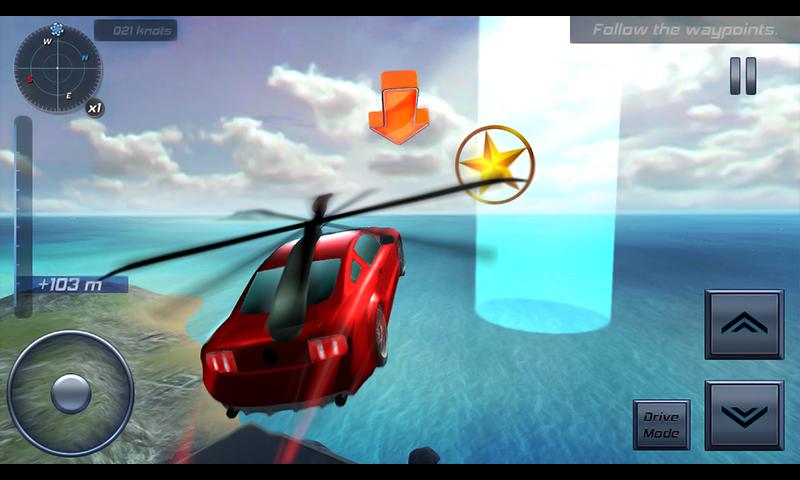 Helicopter Muscle Car Sim 3D
