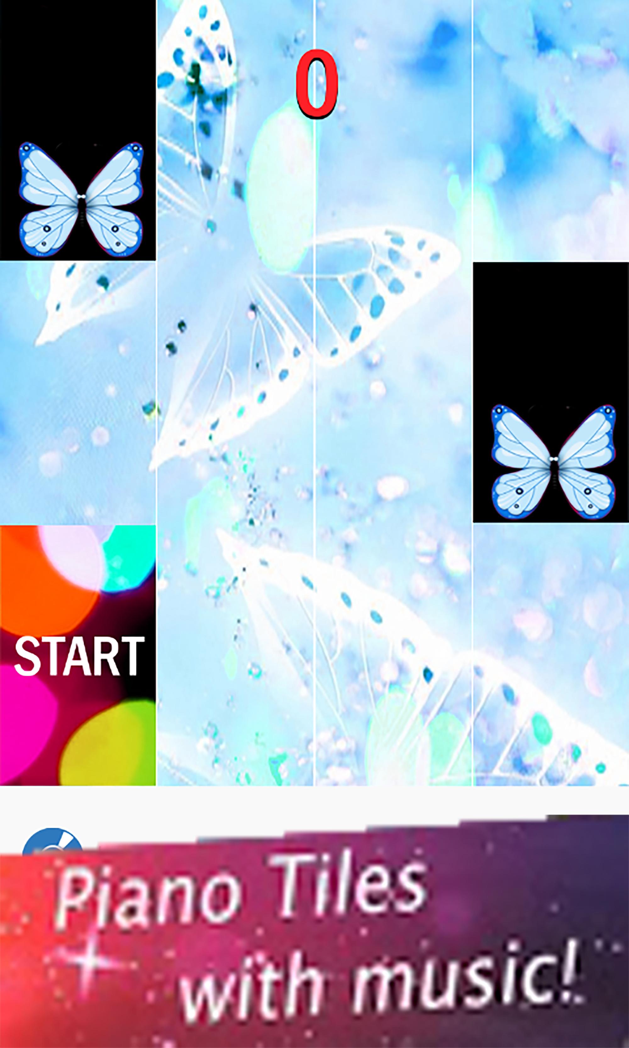 Pink Piano Butterfly Tiles 2