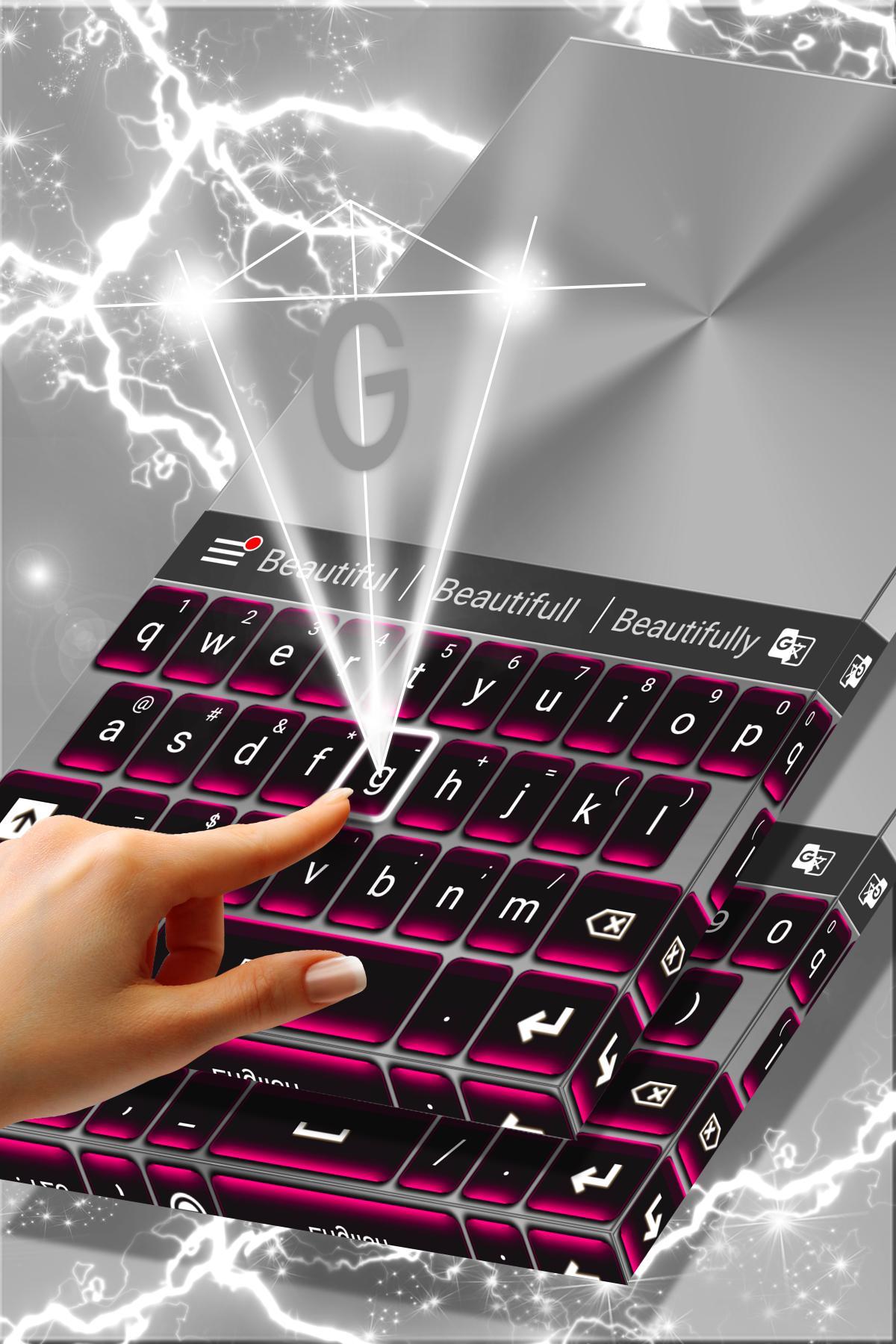Pink Chrome Keyboard Theme