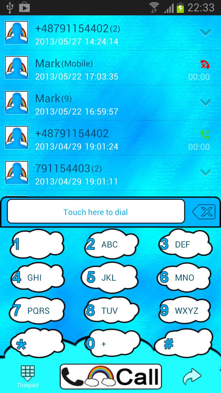 Clouds Theme for GO Contacts