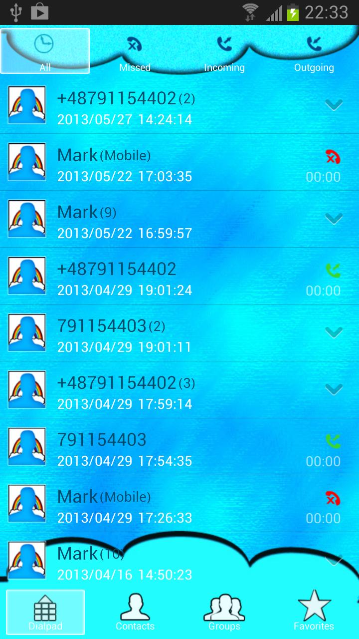 Clouds Theme for GO Contacts