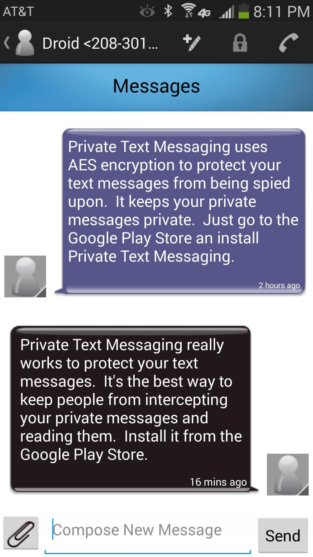 Private Text Messaging