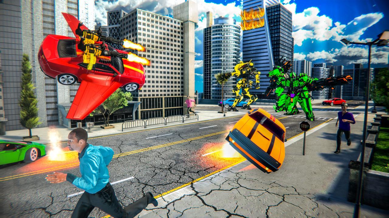 Futuristic Flying Car Real Robot Transform Game