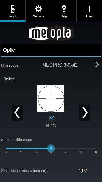 Meopta Ballistic Calculator