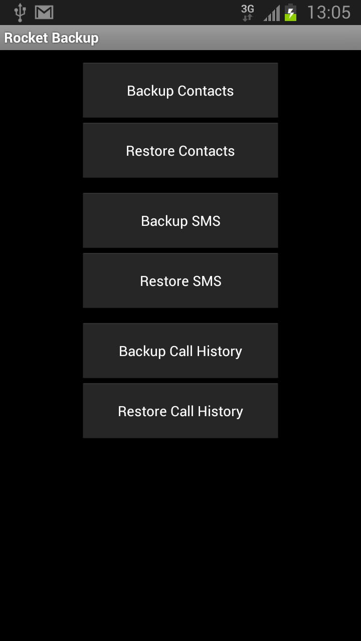 Rocket Backup (SMS&Contacts)