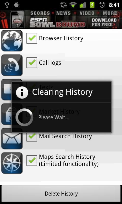 Delete My History -Erase Clear