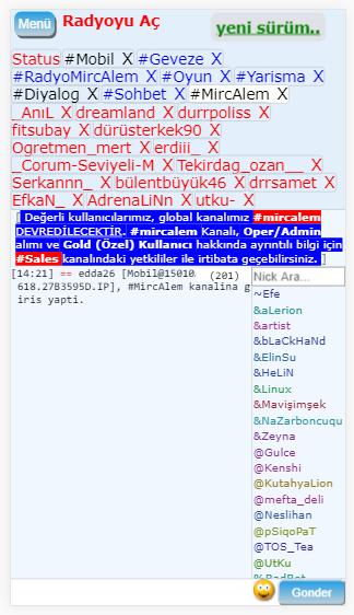 mIRCALem mIRC Sohbet