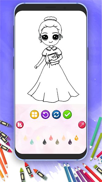 Cute Girls Coloring Book