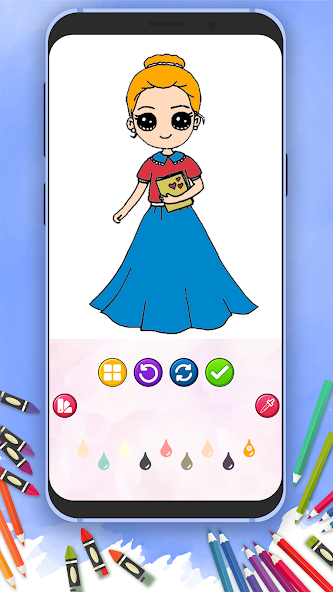 Cute Girls Coloring Book