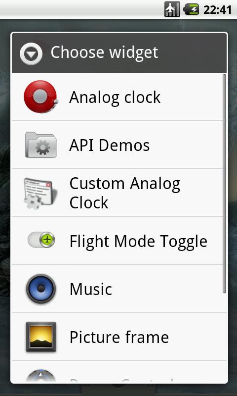 Flight Mode Toggle Widget
