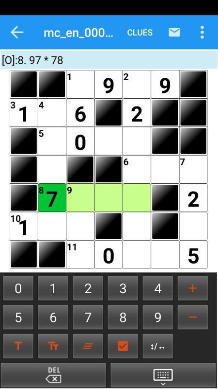 Cross-number puzzles games