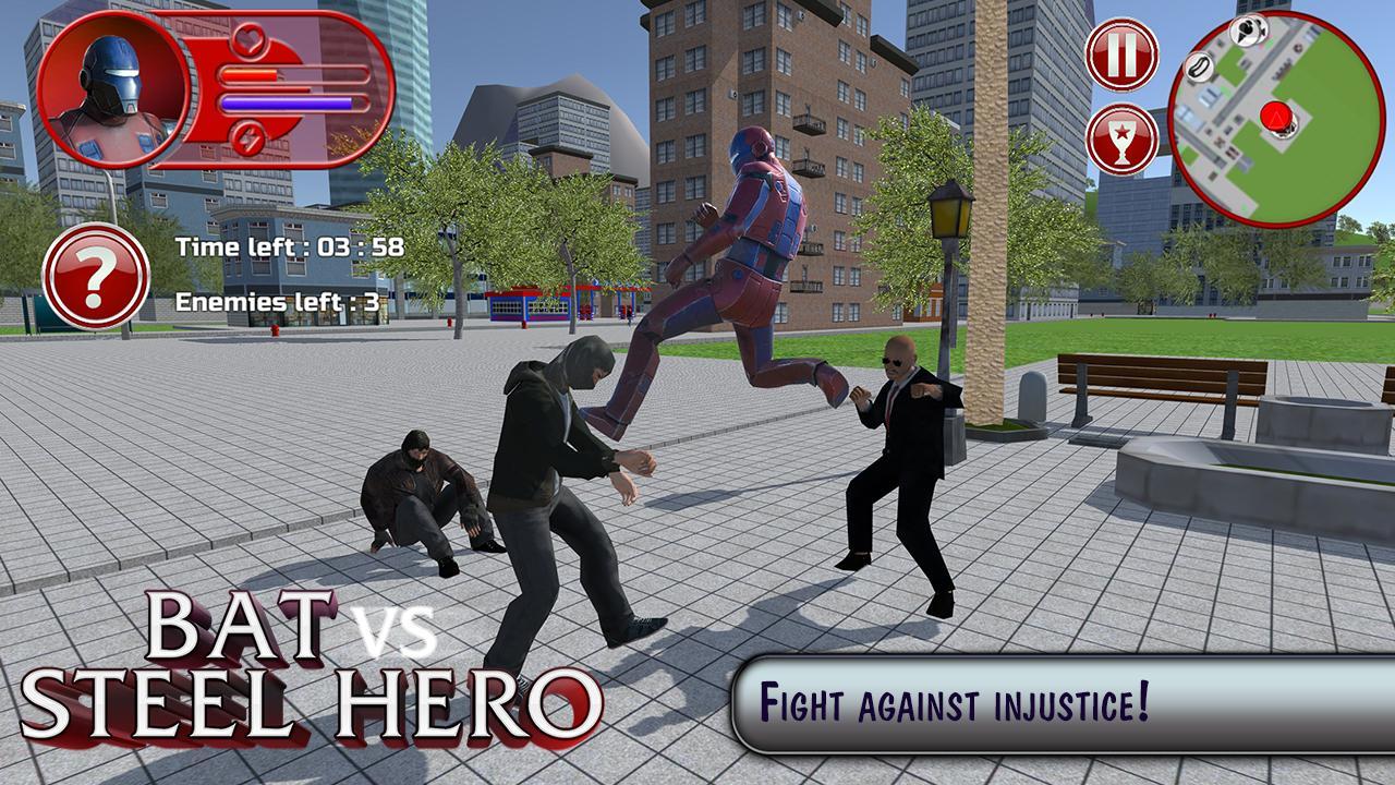Bat vs Steel Hero
