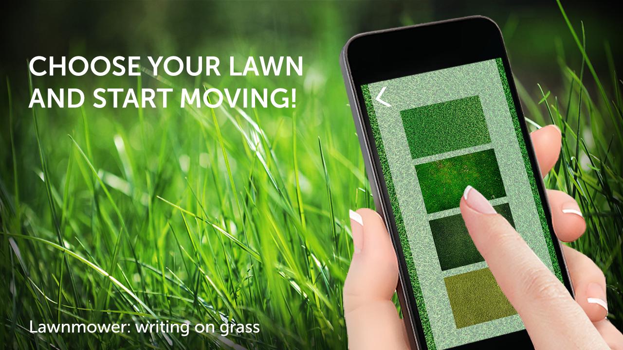Lawnmower: writing on grass