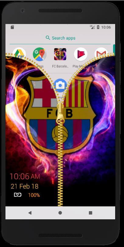 Barcelona zipper lock screen