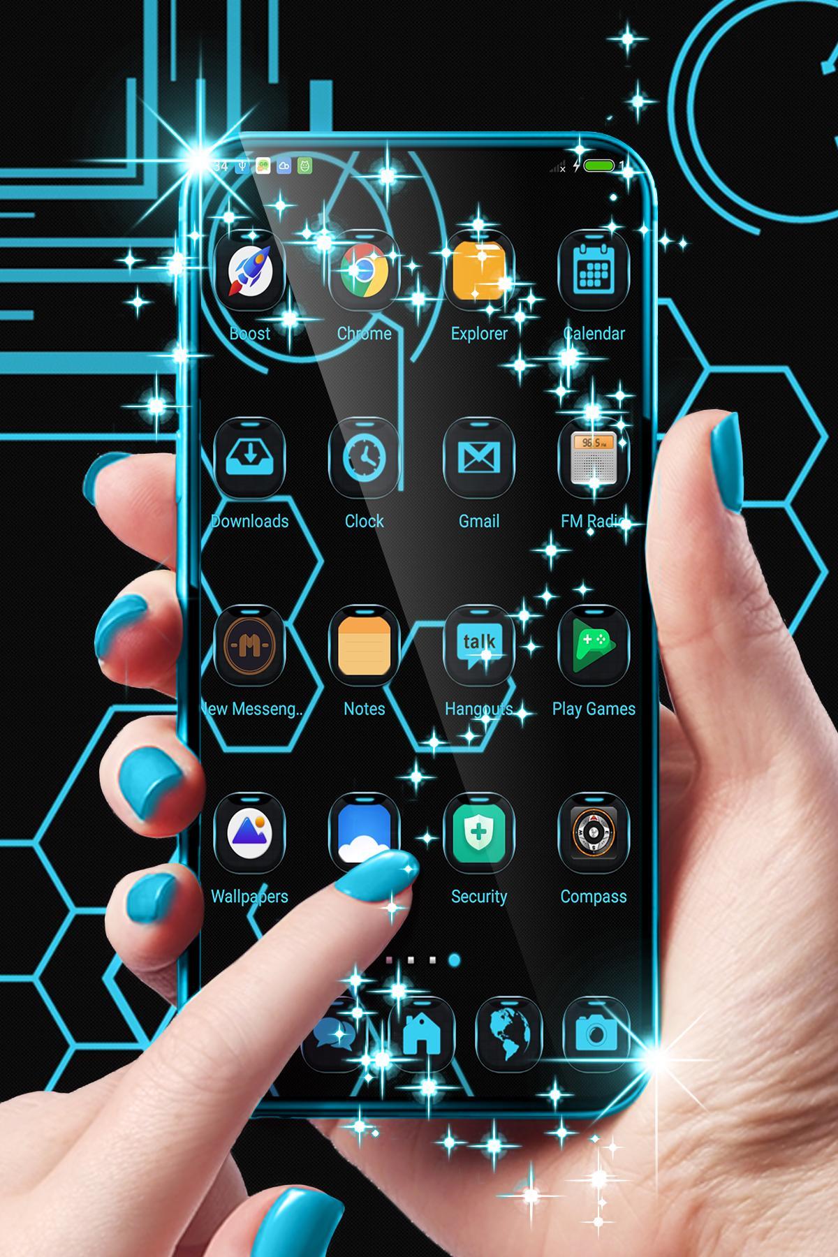 Neon Blue Tech Theme