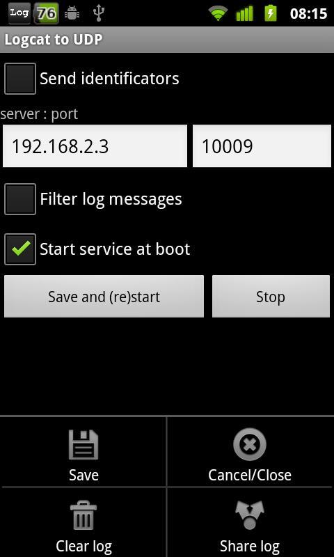 Logcat to UDP