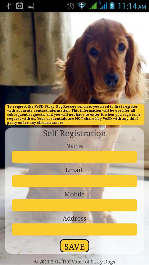 The VoSD Stray Dog Rescue App